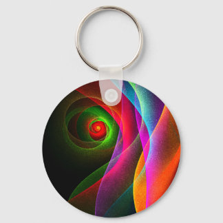 Chaveiro Padrão de Abstrato de Arte Vermelho Verde Laranja