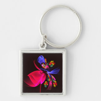 Chaveiro Padrão de Abstrato Floral Moderno Colorido #06