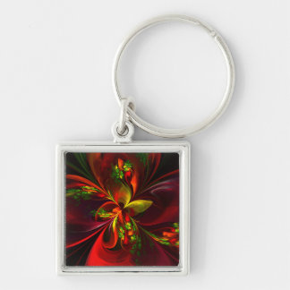 Chaveiro Padrão de Abstrato Floral Verde Moderno #05