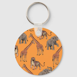 Chaveiro Padrão de Animal Africano