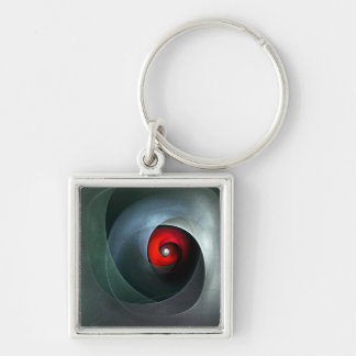 Chaveiro Padrão de Arte Moderna Abstrato de Roteiro Vermelh