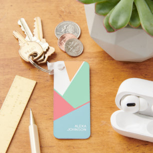 Chaveiro Padrão de Arte Mosaica Geométrica do Chic