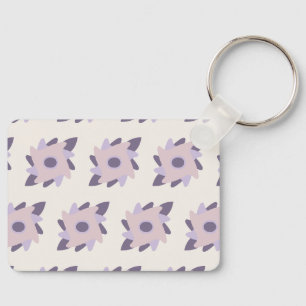 Chaveiro Padrão de Azulejo Decorativo Pastel Roxo