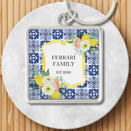 Chaveiro Padrão de Azulejos Mediterrâneos Italianos de Limã
