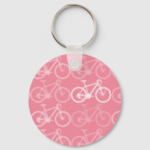 Chaveiro padrão de bicicletas rosa