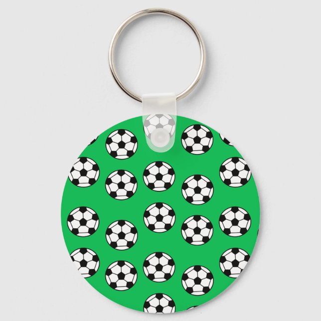 Chaveiro Padrão de bola de futebol engraçado (Frente)