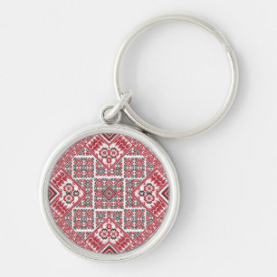 Chaveiro padrão de bordado tatreez palestino