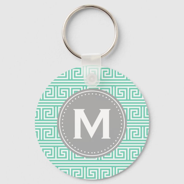 Chaveiro Padrão de Chave Grega de Moeda Moderna do Monogram (Frente)