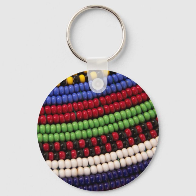 Chaveiro Padrão de Contas Tribais Massai (Frente)