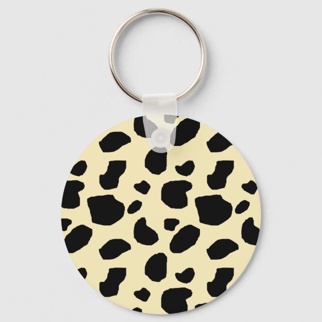 Chaveiro Padrão de cor da pele de animal vaca Design  (Frente)