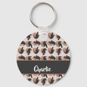 Chaveiro Padrão de coroa de nome personalizado