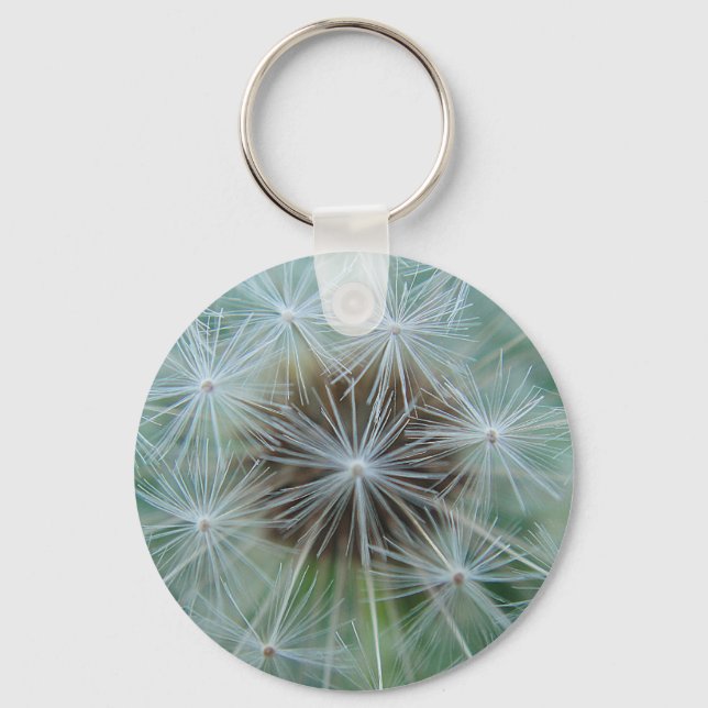 Chaveiro Padrão de dandelion branco (Frente)