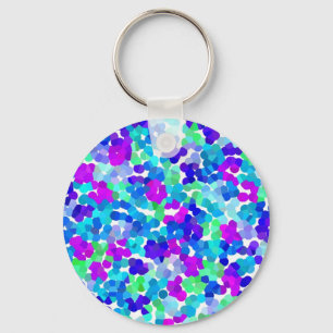 Chaveiro Padrão de dedinhos violeta aqua azul fofo