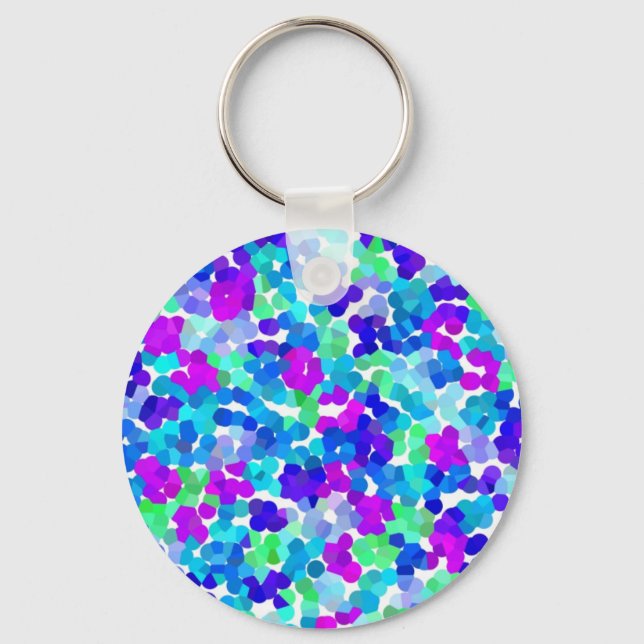 Chaveiro Padrão de dedinhos violeta aqua azul fofo (Frente)