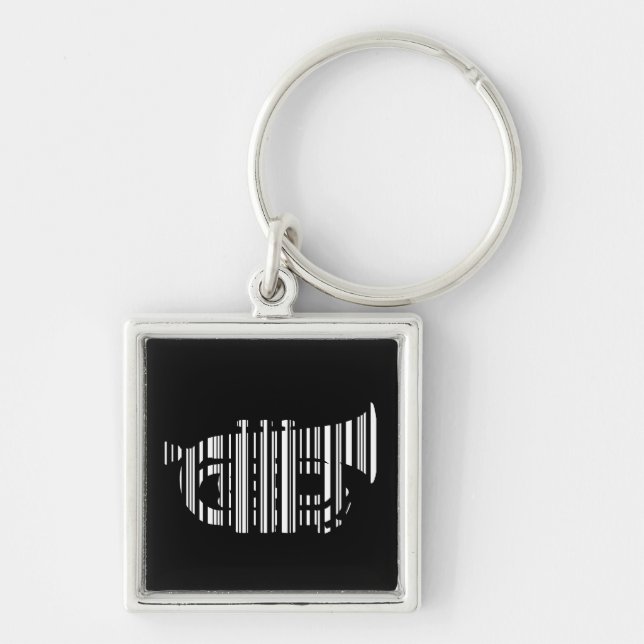 Chaveiro Padrão de Design de Código de Barras de MÚSICA de  (Frente)