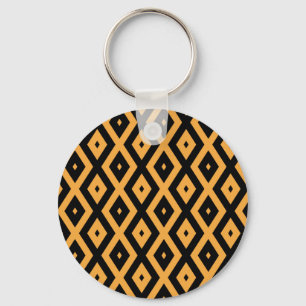 Chaveiro Padrão de diamante amarelo e preto