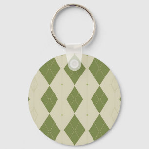 Chaveiro Padrão de Diamante Argyle Verde Oliva