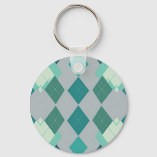 Chaveiro Padrão de Diamante Argyle Verde Turquesa
