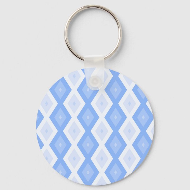 Chaveiro Padrão de diamante azul pálido (Frente)