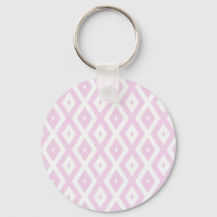 Chaveiro Padrão de diamante branco e rosa pálido