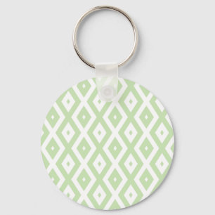 Chaveiro Padrão de diamante branco e verde claro
