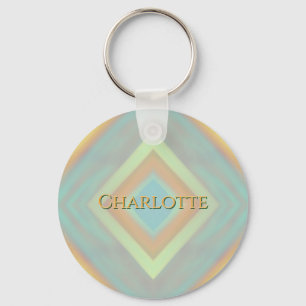 Chaveiro Padrão de Diamante Pastel da Costa da Praia