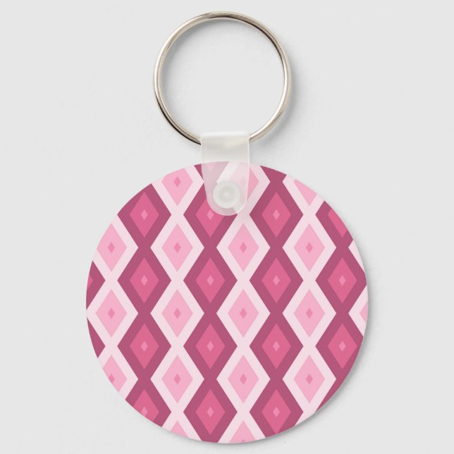 Chaveiro Padrão de diamante rosa (Frente)
