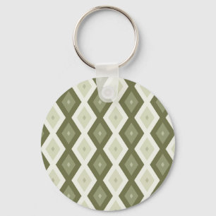 Chaveiro Padrão de diamante verde-oliva