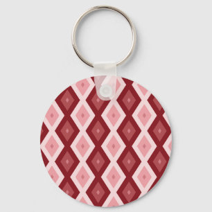 Chaveiro Padrão de diamante vermelho