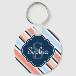 Chaveiro Padrão de distribuição inclinada do Marinho de cor