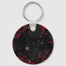 Chaveiro Padrão de espiral de natal abstrato no preto dramá