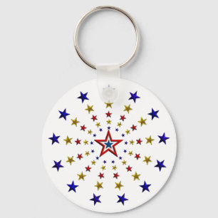 Chaveiro Padrão de Estrelas Patrióticas