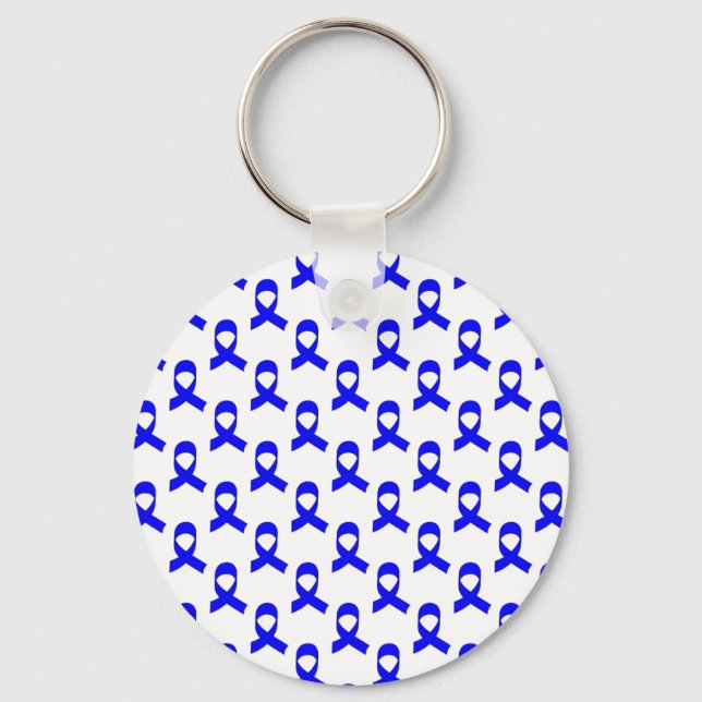 Chaveiro Padrão de fita azul (Frente)