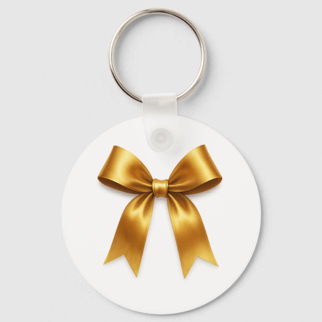 Chaveiro Padrão de Fita Dourada — Luxo Minimalista Elegante (Frente)