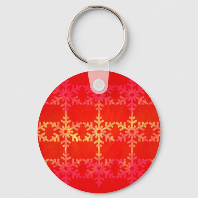 Chaveiro Padrão de flocos de neve de Natal (Frente)