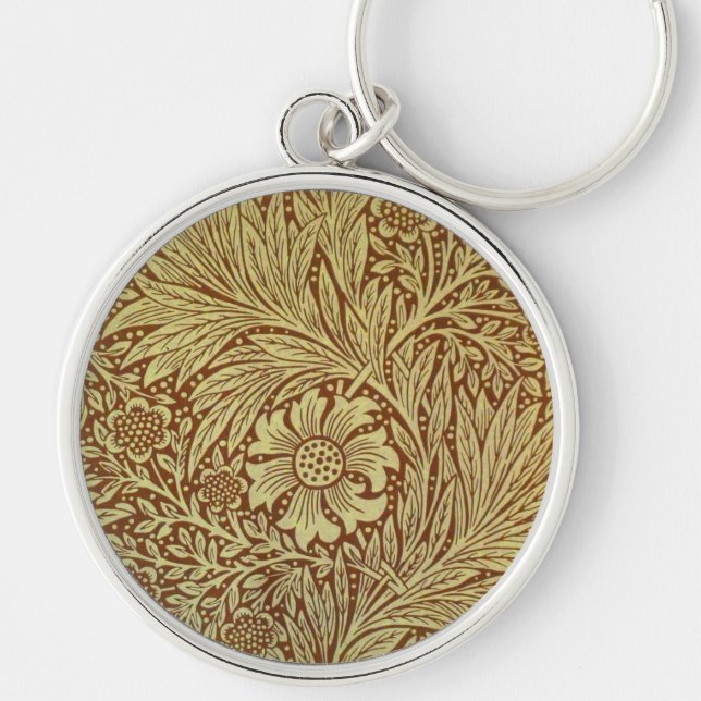 Chaveiro Padrão de Flor Antiga Marigold de William Morris (Frente)