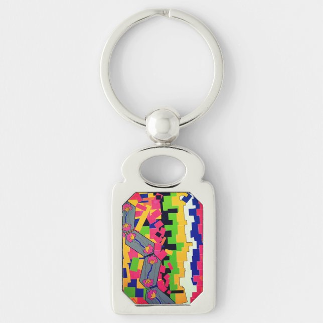 Chaveiro Padrão de flor brilhante (Frente)