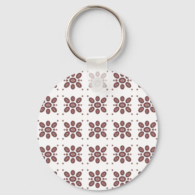 Chaveiro Padrão de Flor de Mandala (Frente)
