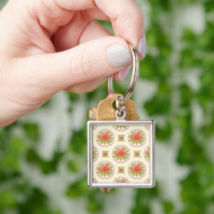 Chaveiro Padrão de flor de pedonia