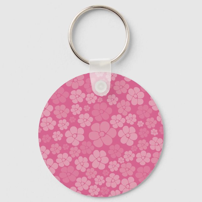 Chaveiro Padrão de Flor - Rosa (Frente)