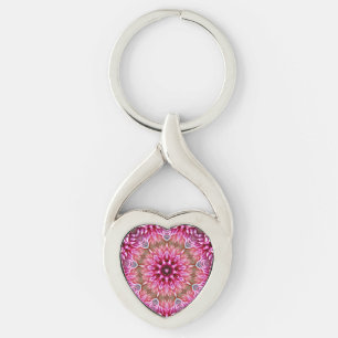 Chaveiro Padrão de Flor Rosa Mandala Geométrica-67545