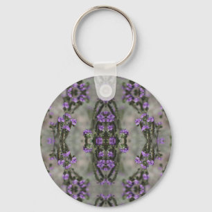 Chaveiro Padrão de Flor Silvestre Heliotrópio Sal Purpura