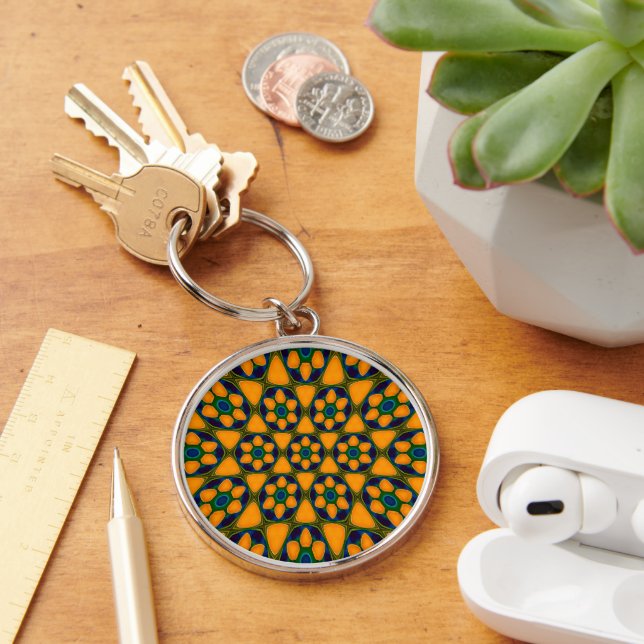 Chaveiro Padrão de Flores de Abstrato exclusivo (Mesa)