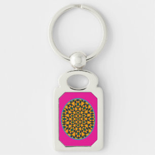 Chaveiro Padrão de Flores de Abstrato exclusivo