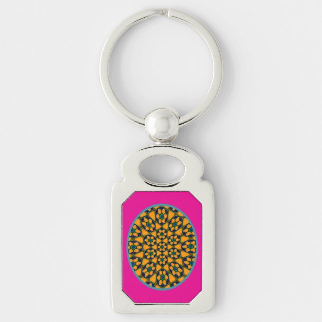 Chaveiro Padrão de Flores de Abstrato exclusivo (Frente)