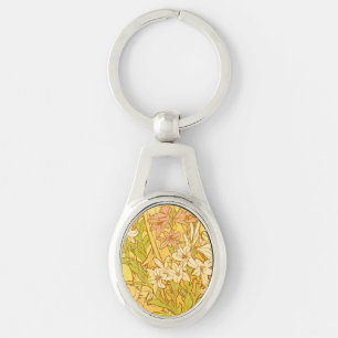 Chaveiro Padrão de Flores de Lírio de Alphonse Mucha: Art N