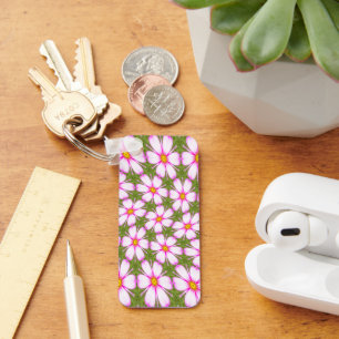 Chaveiro Padrão de Flores do Cosmos