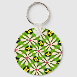 Chaveiro Padrão de Flores Estéticas