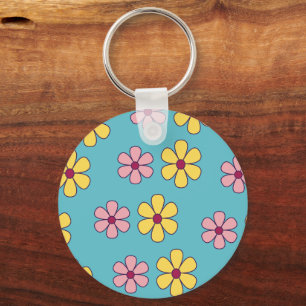 Chaveiro Padrão de flores grandes e bonitas