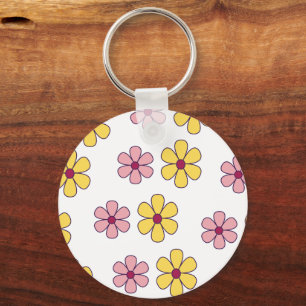 Chaveiro Padrão de flores grandes e bonitas
